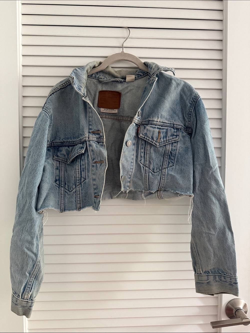 Levi’s Cropped Light Wash Denim Jacket